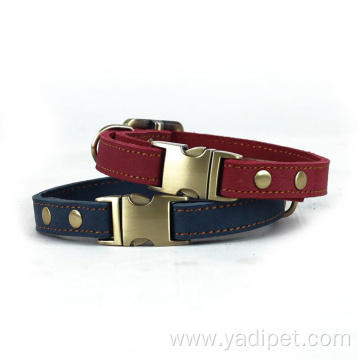 Leather Pet Solid Soft Collar Pet Dog Collar